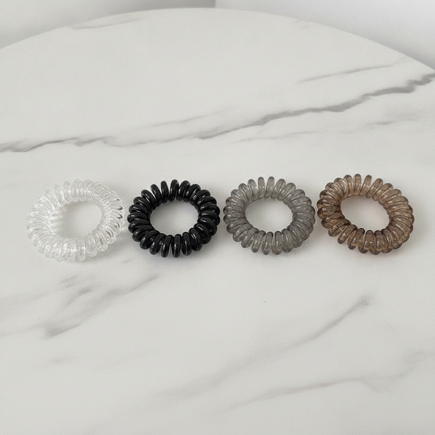 Spiral Coil Hair Ties Metallic Ombre Set