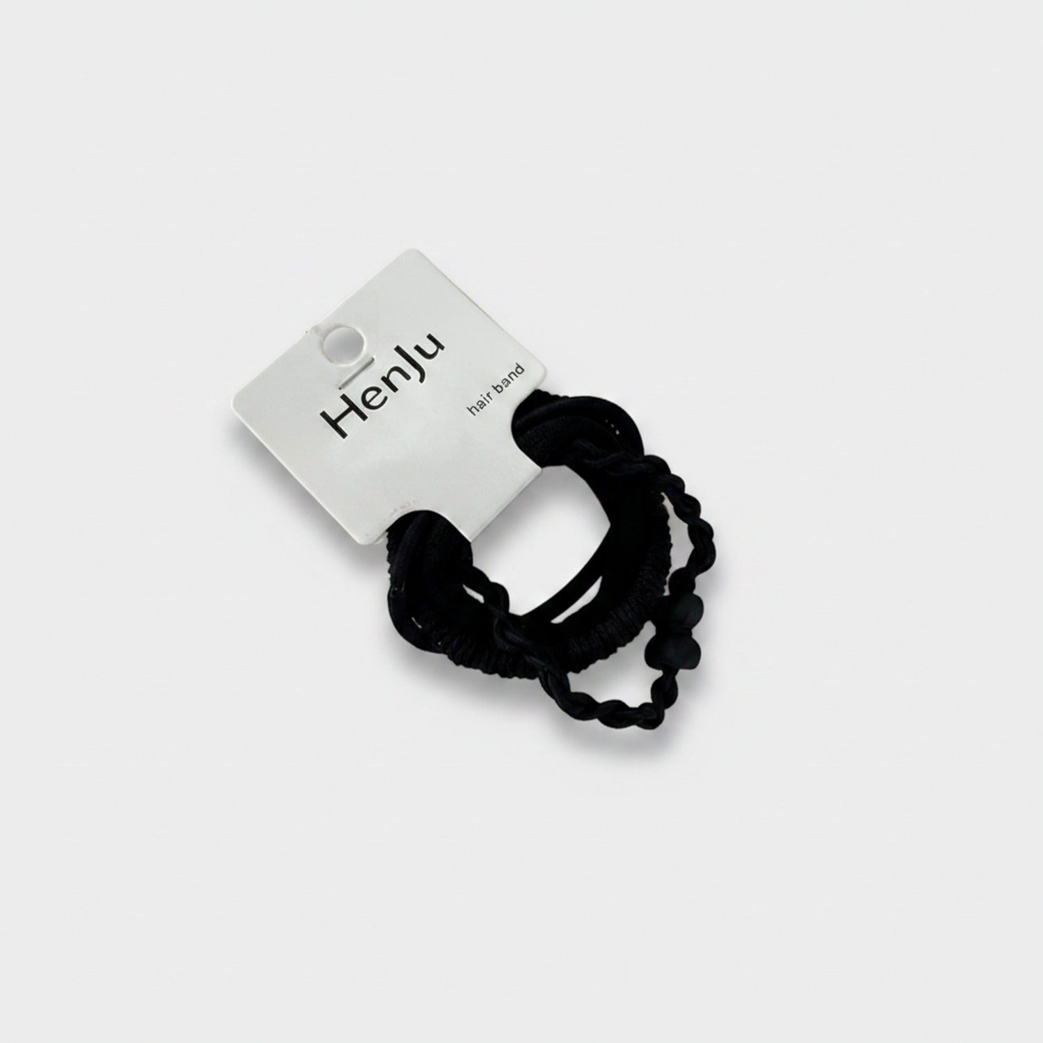 Black Textured Scrunchie Hair Tie Set