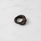 Black Ribbed Hair Band With Brown Heart Charm – hair accessories (view 2)