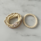 Cream Braided Rope Hair Scrunchie Set – hair accessories (view 2)