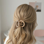 Spiral Hair Ties Beaded Neutral Tone Set