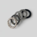 Beaded Metal Spiral Hair Ties Set Four Pack