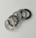 Beaded Metal Spiral Hair Ties Set Four Pack – hair accessories (view 1)