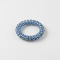Spiral Beaded Hair Ties Set Blue Floral – hair accessories (view 1)