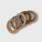 Spiral Hair Ties Rhinestone Beaded Set