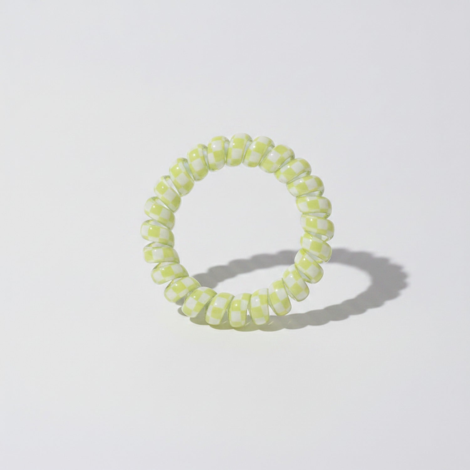 Beaded Spiral Hair Ties Set Green