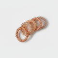 Spiral Coil Hair Ties Beaded Pearl Set