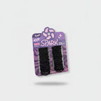 Black Spiral Hair Elastics With Pinwheel Design