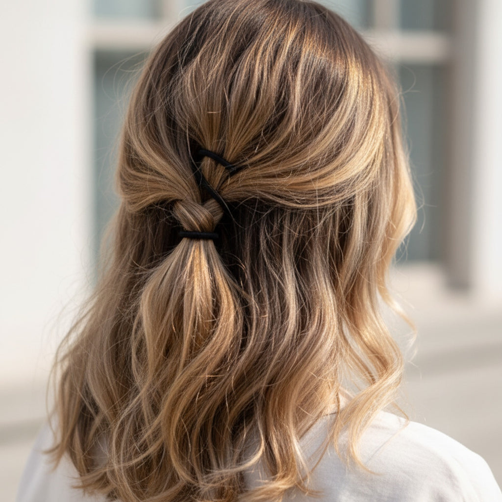 Black Spiral Hair Elastics With Pinwheel Design