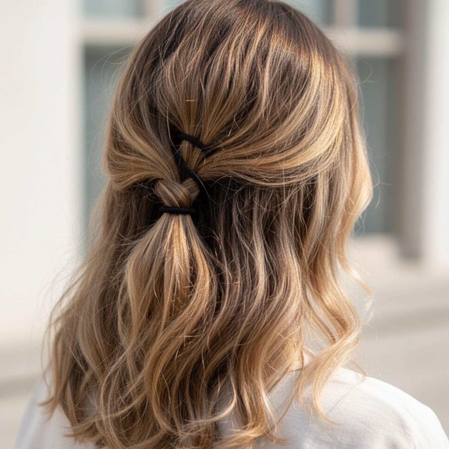 Black Spiral Hair Elastics With Pinwheel Design