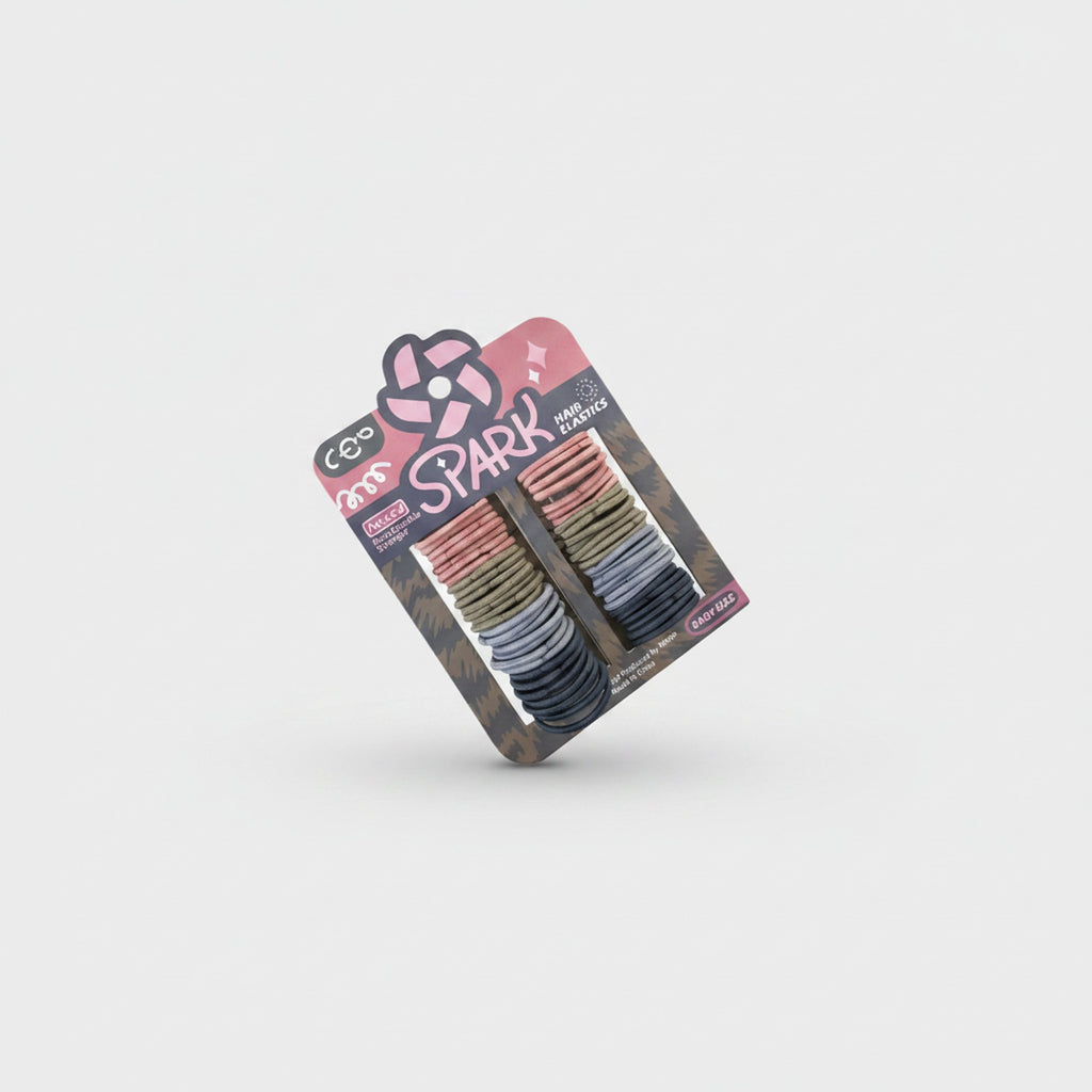 Spark Hair Elastics Multi-Color Flower Design Pack