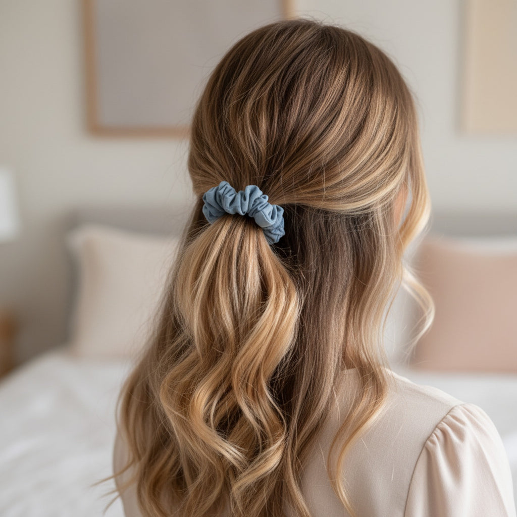 Spiral Scrunchie Set With Mirror Case - 5 Pack