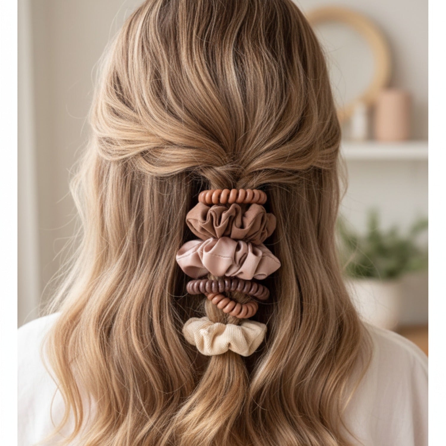 Chocolate Spiral Hair Ties & Scrunchies Set