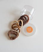 Chocolate Spiral Hair Ties & Scrunchies Set – hair accessories (view 1)
