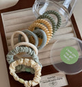 Spiral Hair Ties & Scrunchies Set With Glass Jar – hair accessories