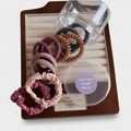 Spiral Hair Ties Scrunchies Set With Storage Case