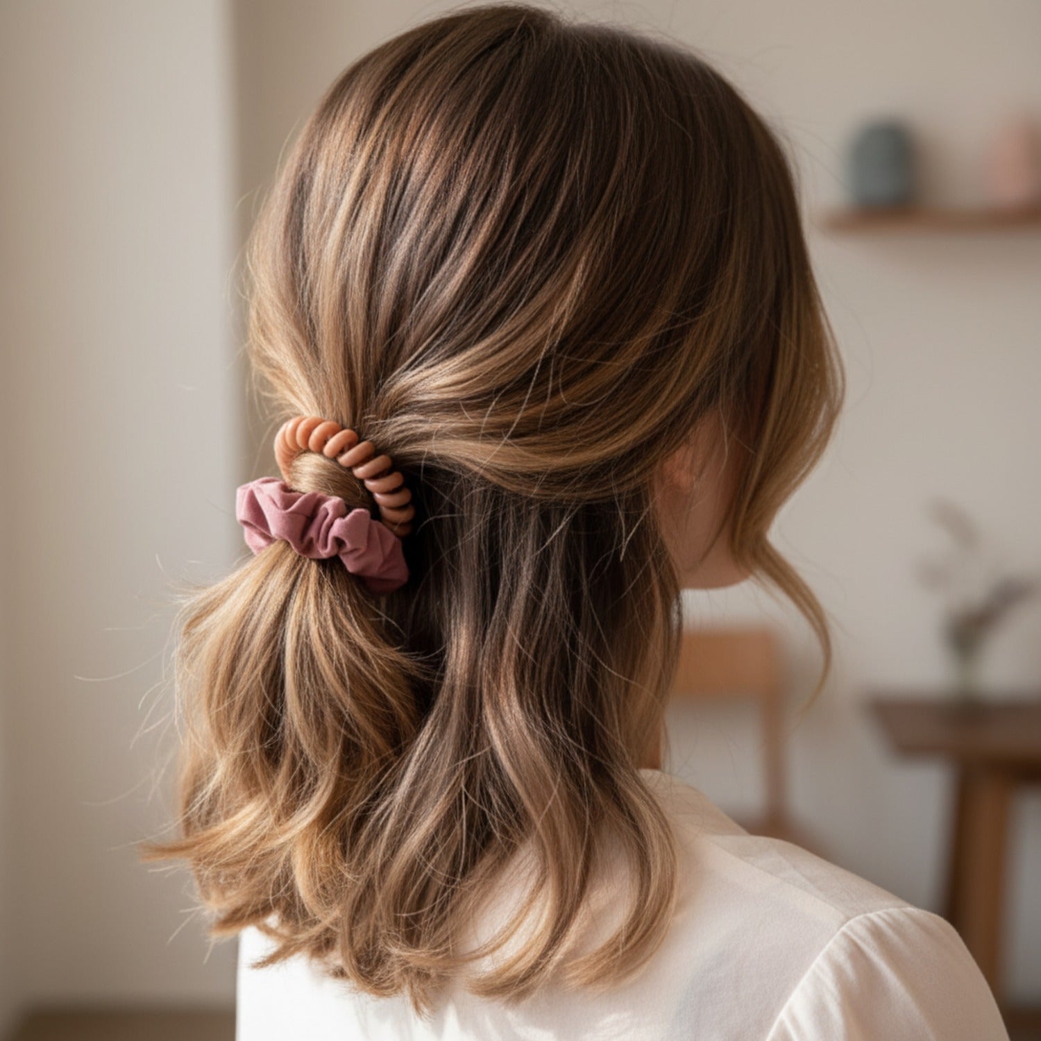Spiral Hair Ties Scrunchies Set With Storage Case