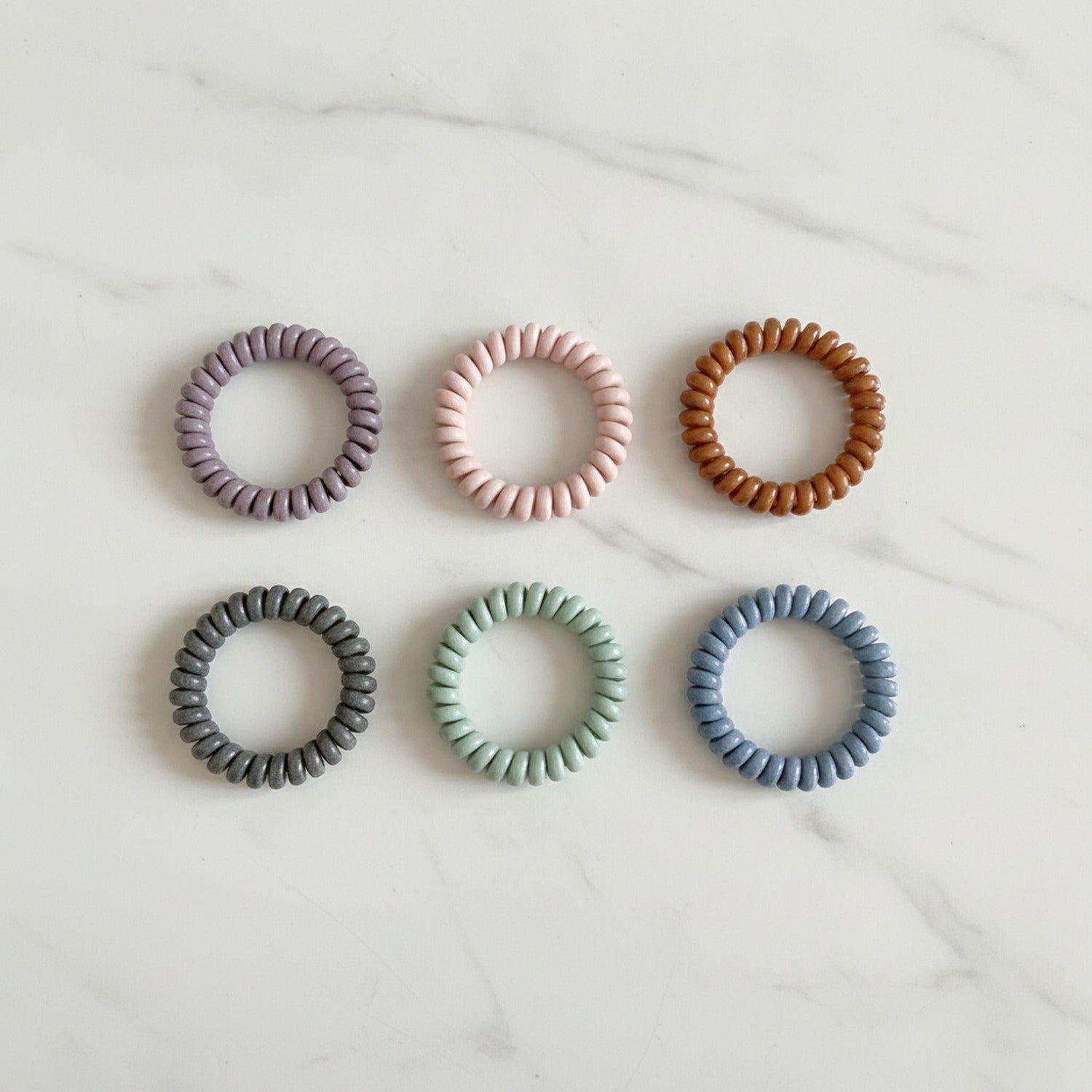 Spiral Hair Ties Scrunchies Set With Storage Case