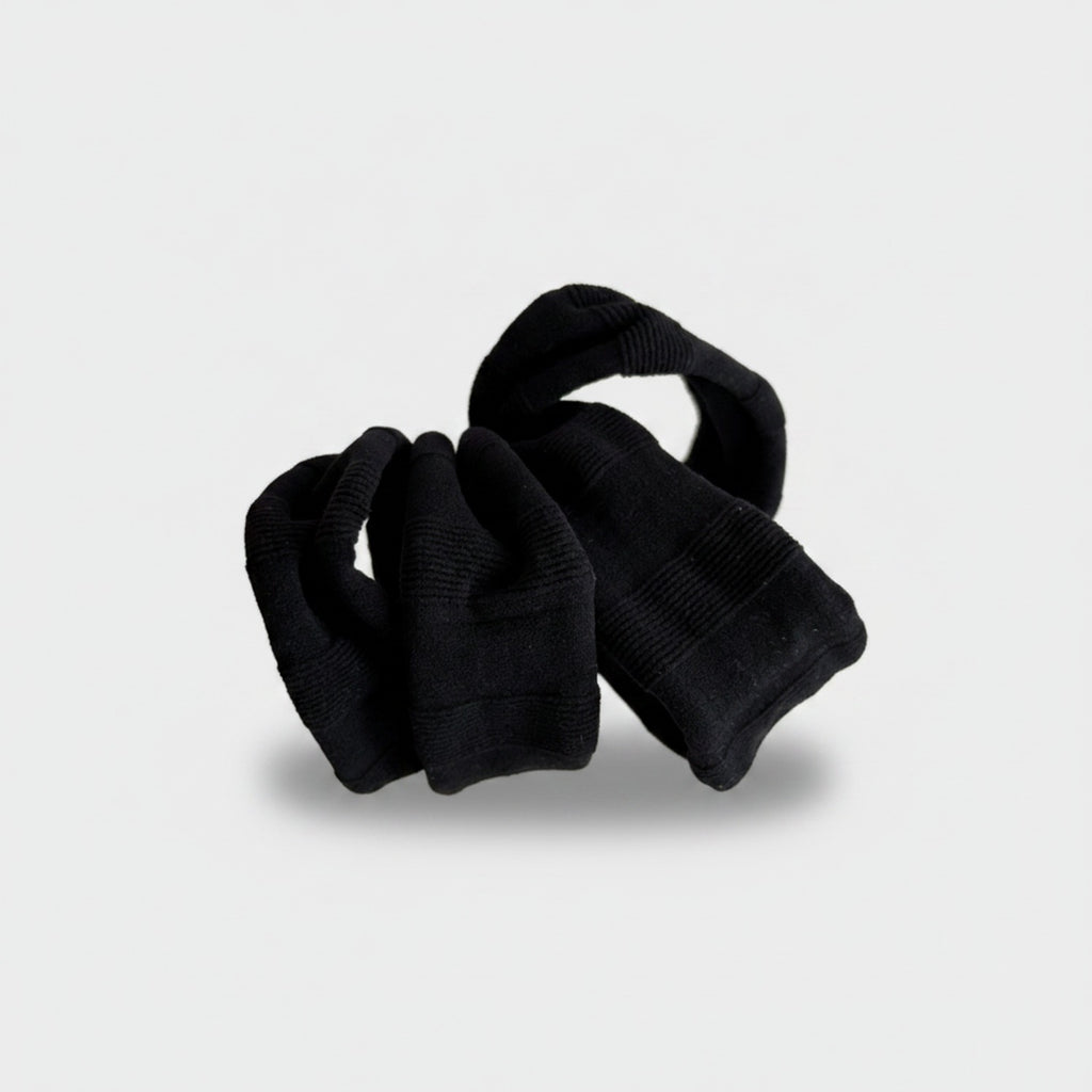 Black Ribbed Knit Hair Tie Set