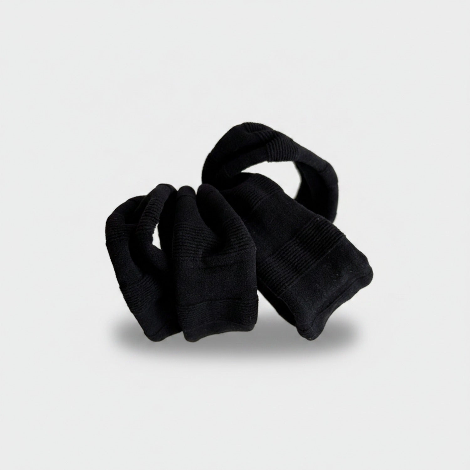 Black Ribbed Knit Hair Tie Set
