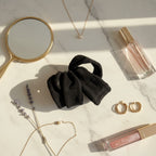 Black Ribbed Knit Hair Tie Set – hair accessories (view 2)