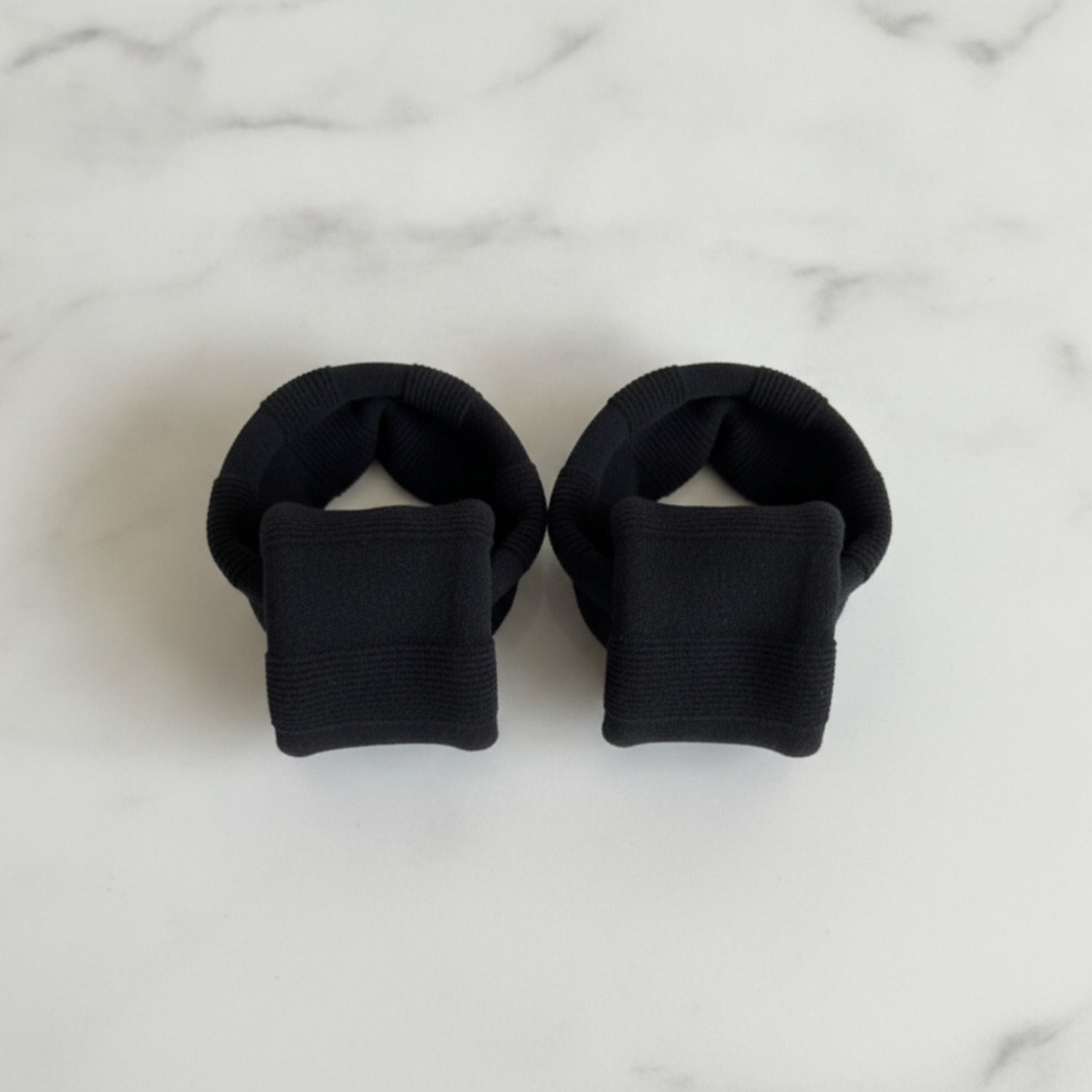 Black Ribbed Knit Hair Tie Set