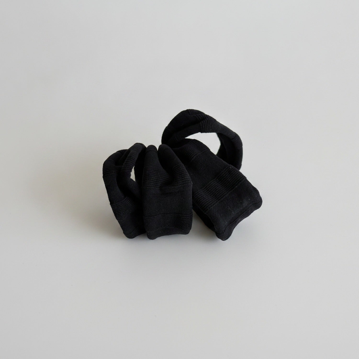 Black Ribbed Knit Hair Tie Set