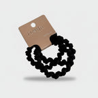 Black Textured Scrunchie Hair Tie Set