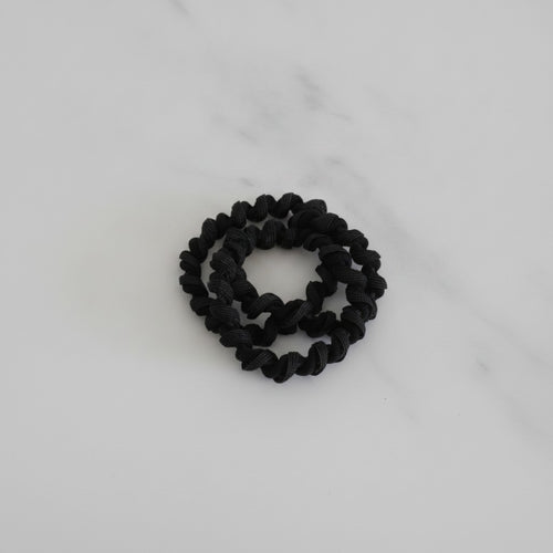 Black Textured Scrunchie Hair Tie Set