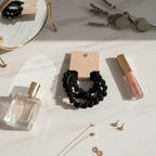 Black Textured Scrunchie Hair Tie Set – hair accessories (view 3)