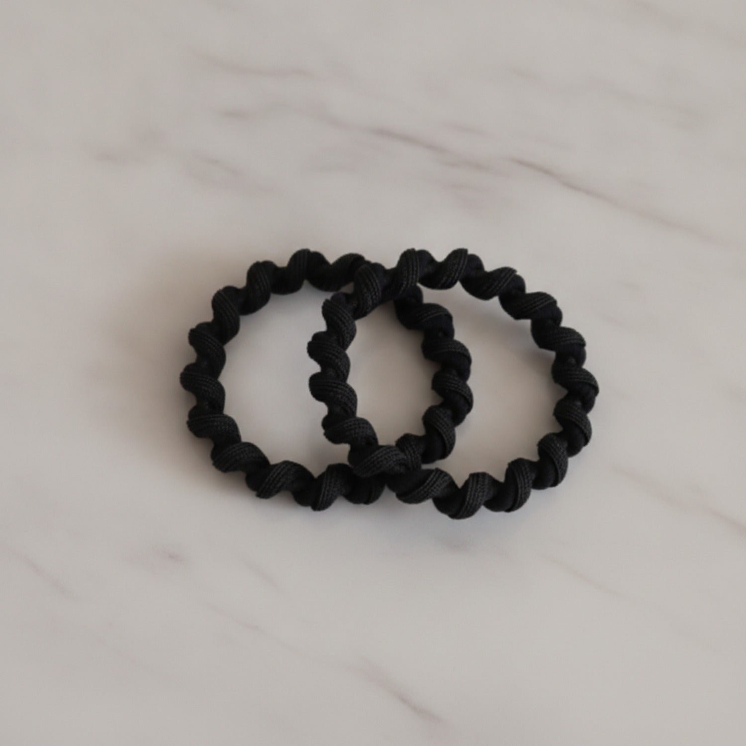 Black Textured Scrunchie Hair Tie Set