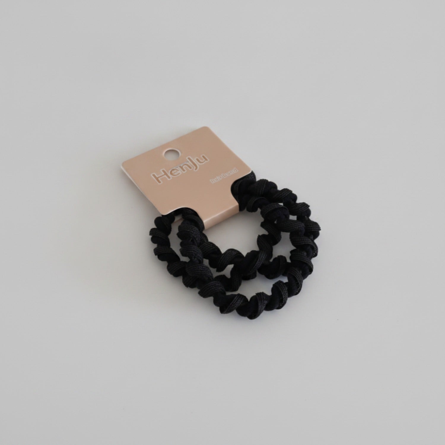 Black Textured Scrunchie Hair Tie Set