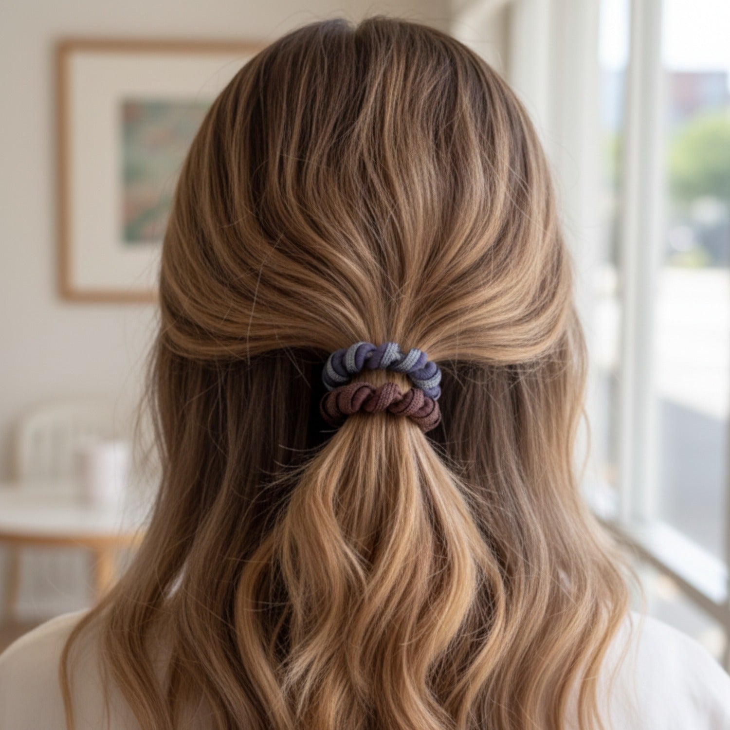 Textured Multi-Color Scrunchie Hair Band Set