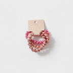Textured Ruched Scrunchie Set In Mauve Pink – hair accessories (view 1)
