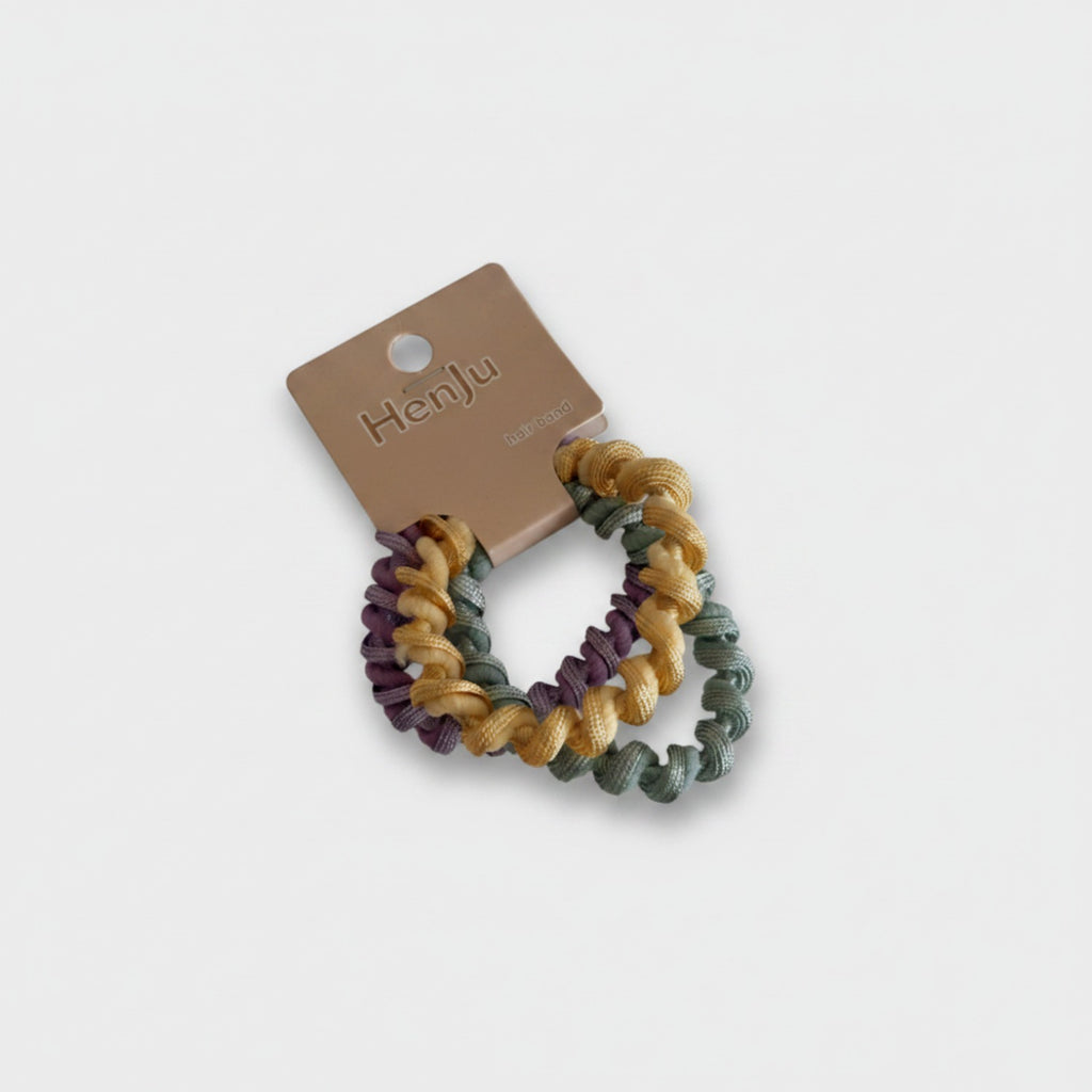 Textured Scrunchie Set Multicolor Hair Ties