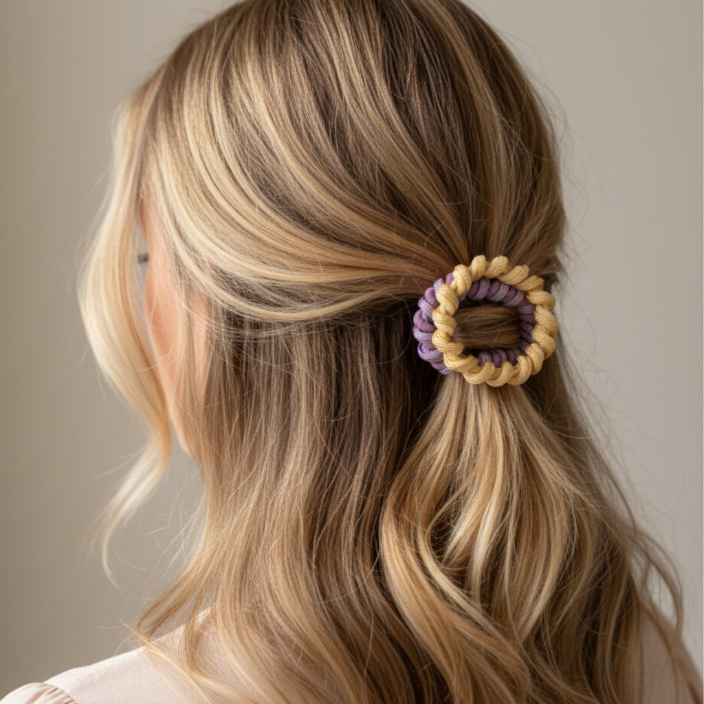 Textured Scrunchie Set Multicolor Hair Ties