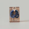 Blue & Black Textured Scrunchie Set with Ruched Detail