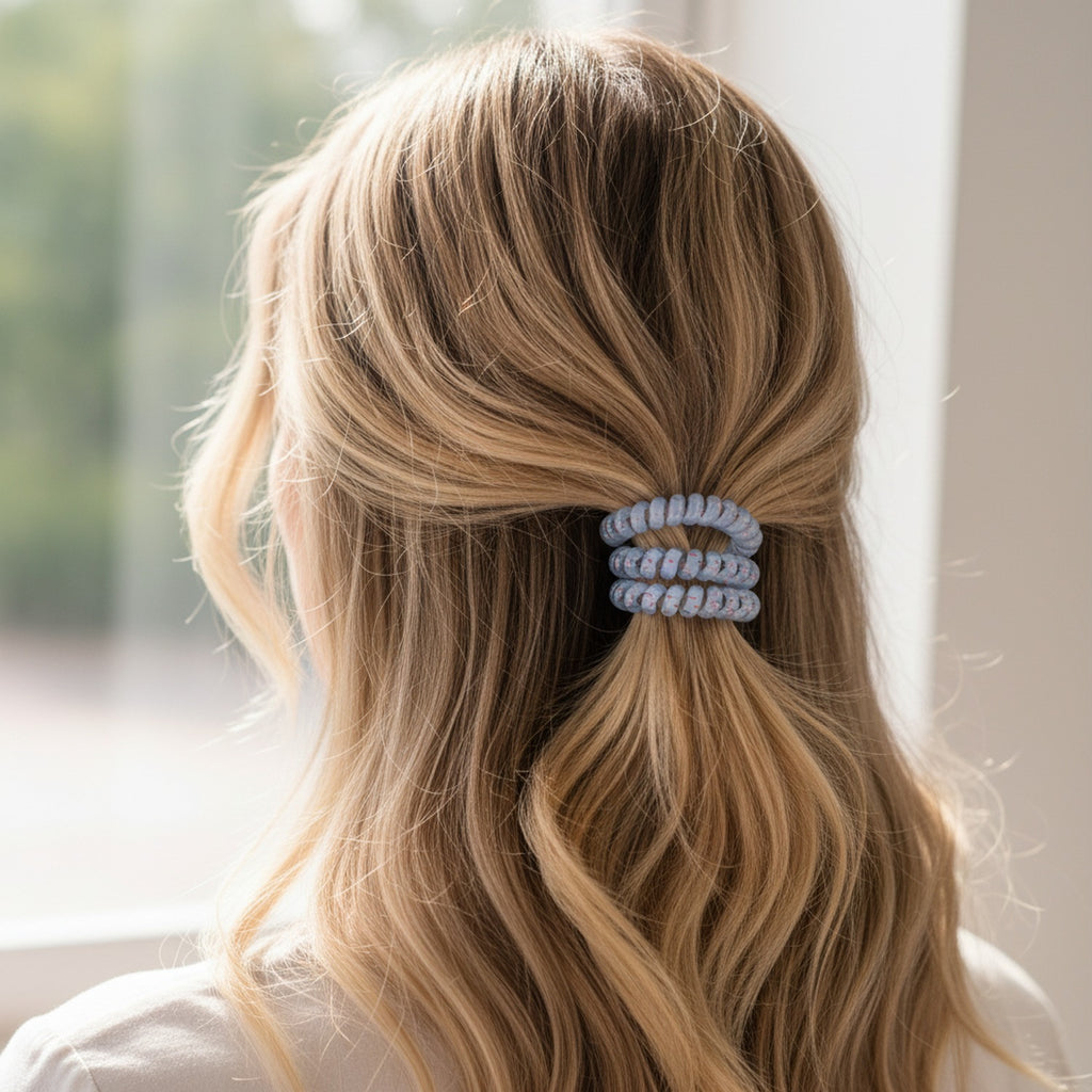 Lavender Spiral Coil Hair Ties Set