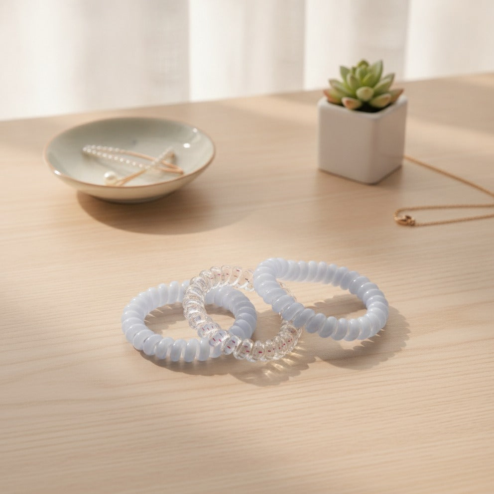 Lavender Spiral Coil Hair Ties Set – hair accessories (view 2)