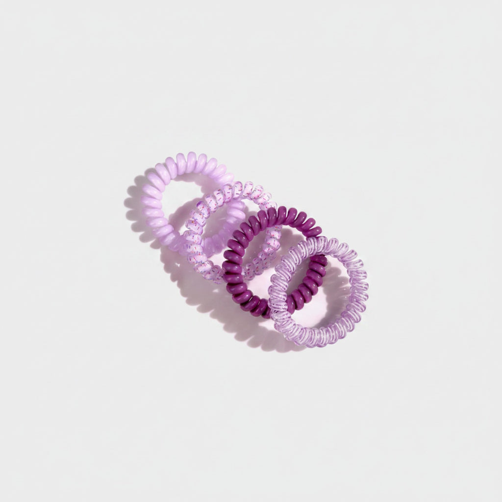 Spiral Coil Hair Ties Pastel Purple Pack