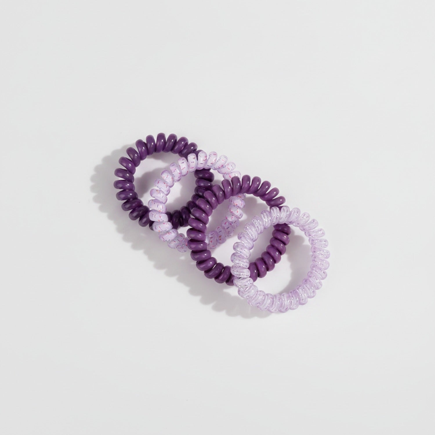 Spiral Coil Hair Ties Pastel Purple Pack