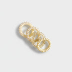 Spiral Hair Ties Beaded Rhinestone Gold Set