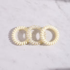 Spiral Hair Ties Beaded Rhinestone Gold Set – hair accessories (view 2)