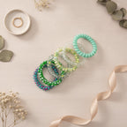 Spiral Hair Ties Colorful Beaded Set – hair accessories (view 2)