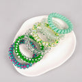 Spiral Hair Ties Colorful Beaded Set – hair accessories (view 1)