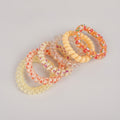 Beaded Spiral Hair Ties Set Orange – hair accessories (view 1)