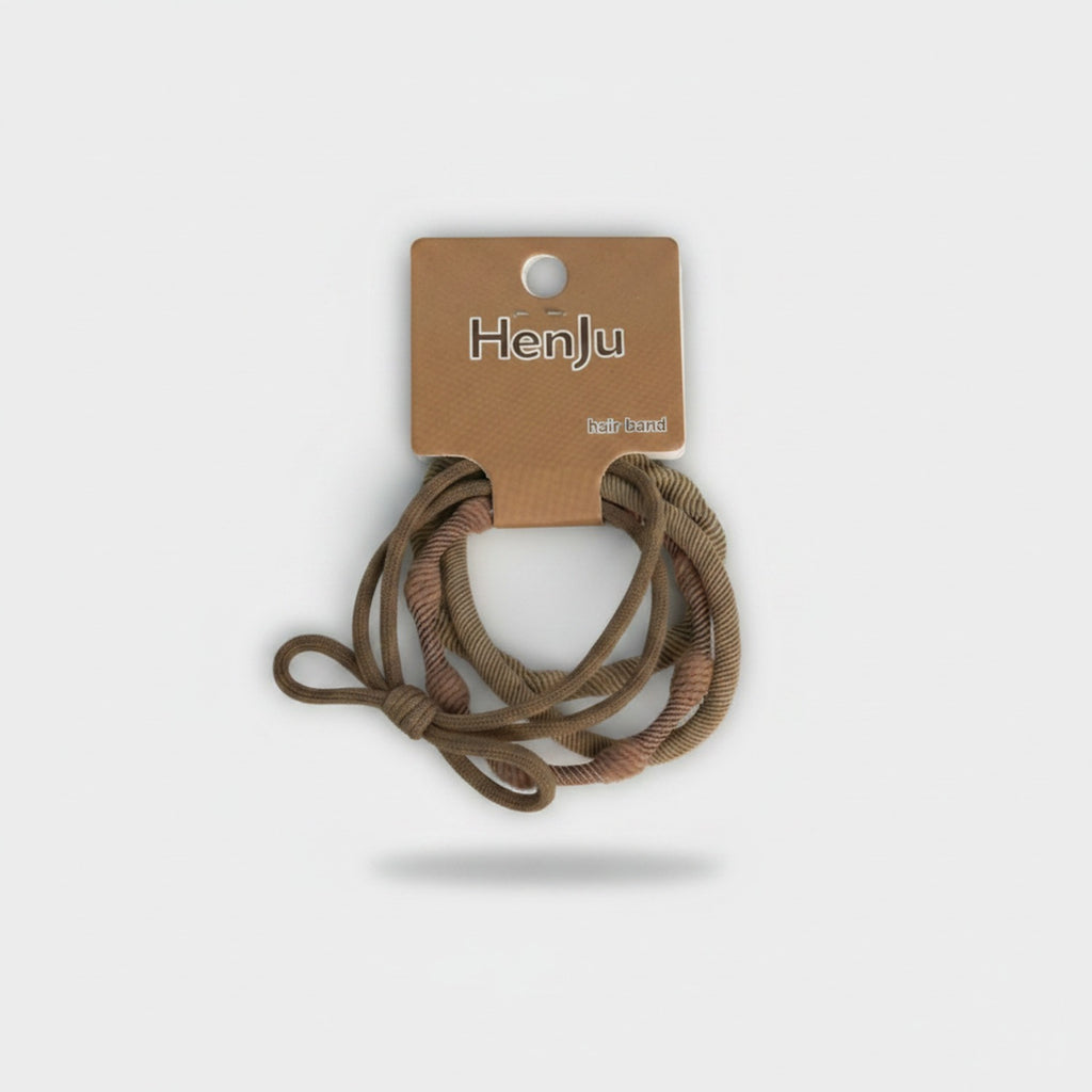 Textured Rope Hair Ties Brown Set