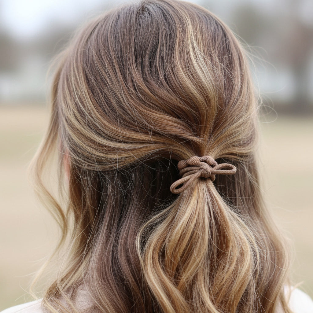Textured Rope Hair Ties Brown Set
