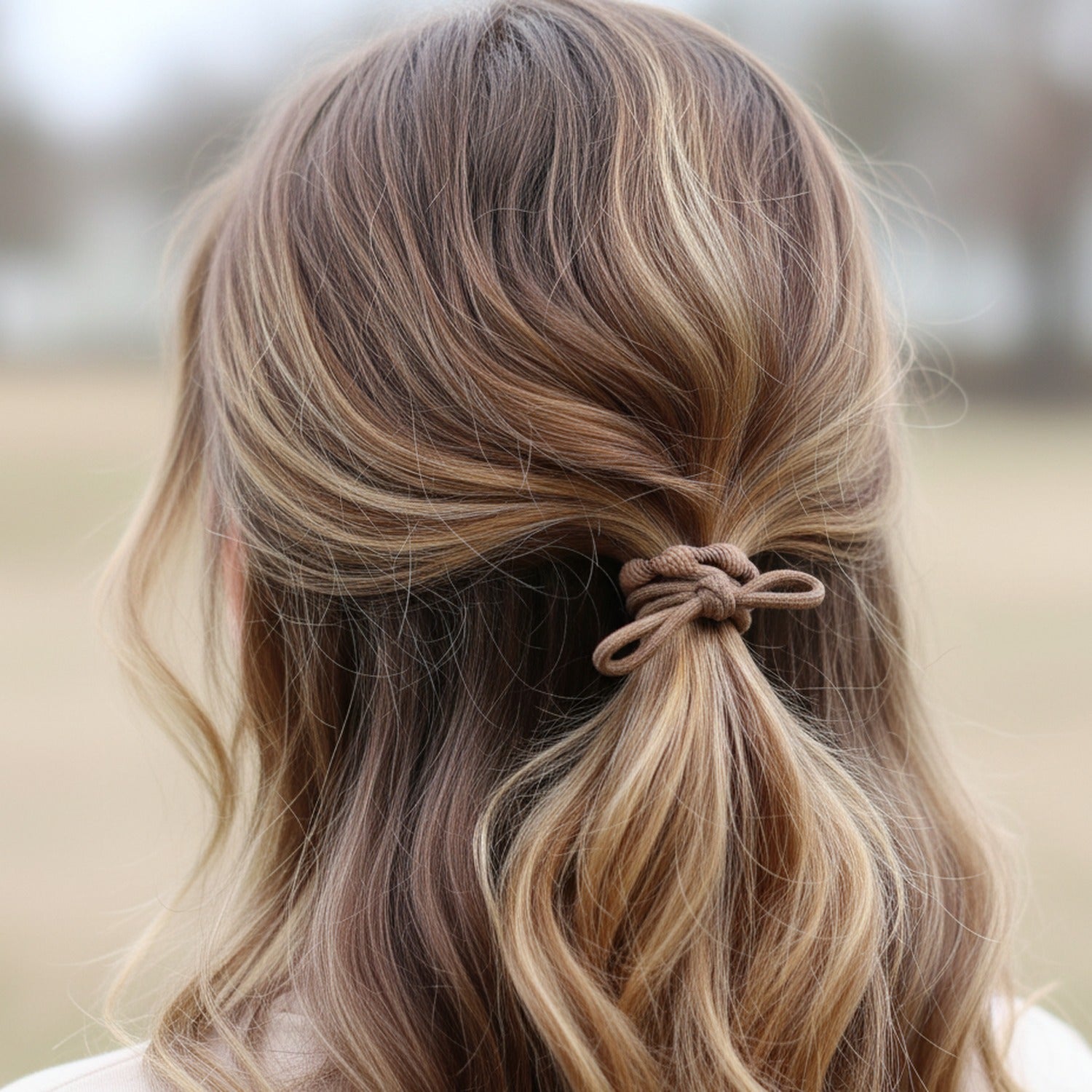 Textured Rope Hair Ties Brown Set