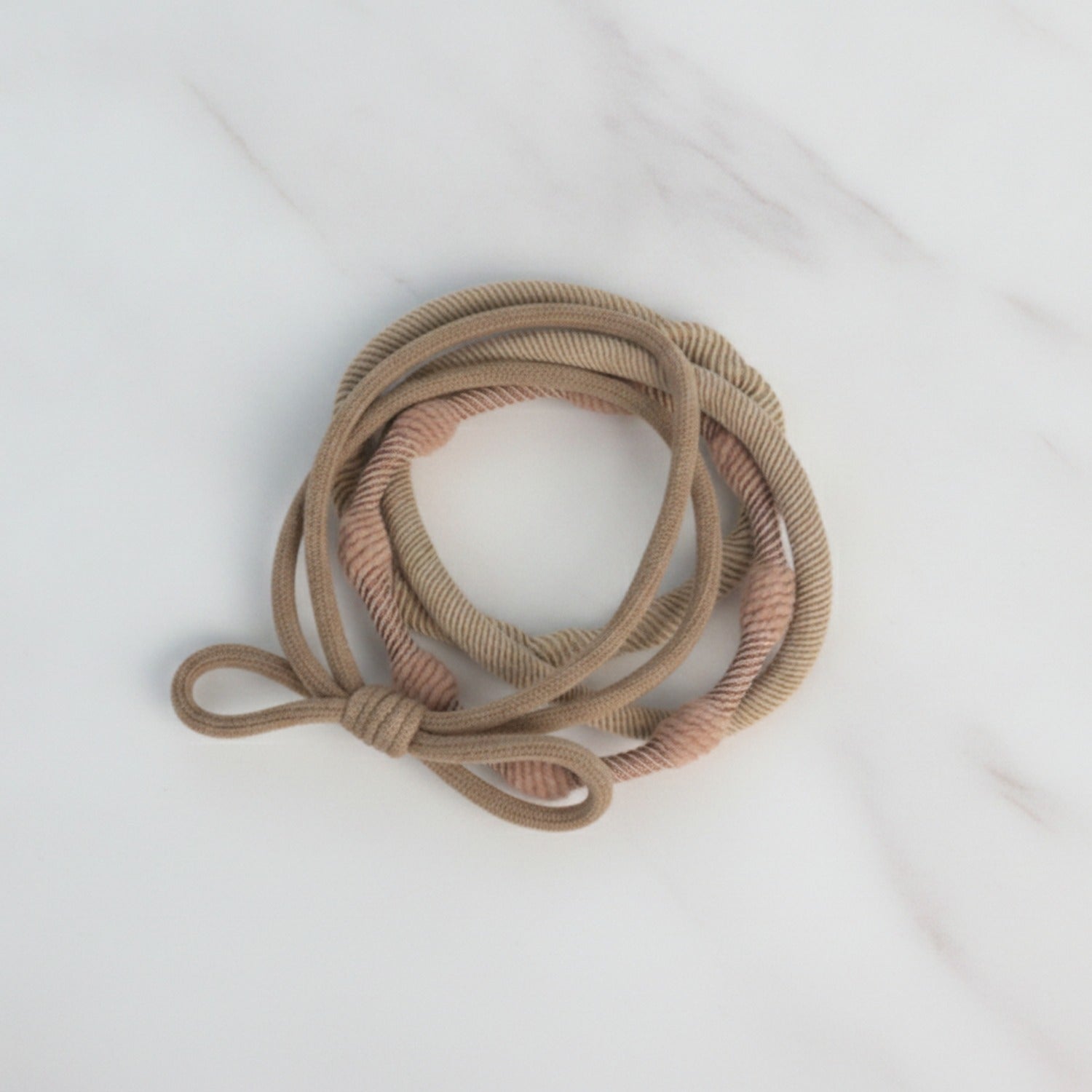 Textured Rope Hair Ties Brown Set